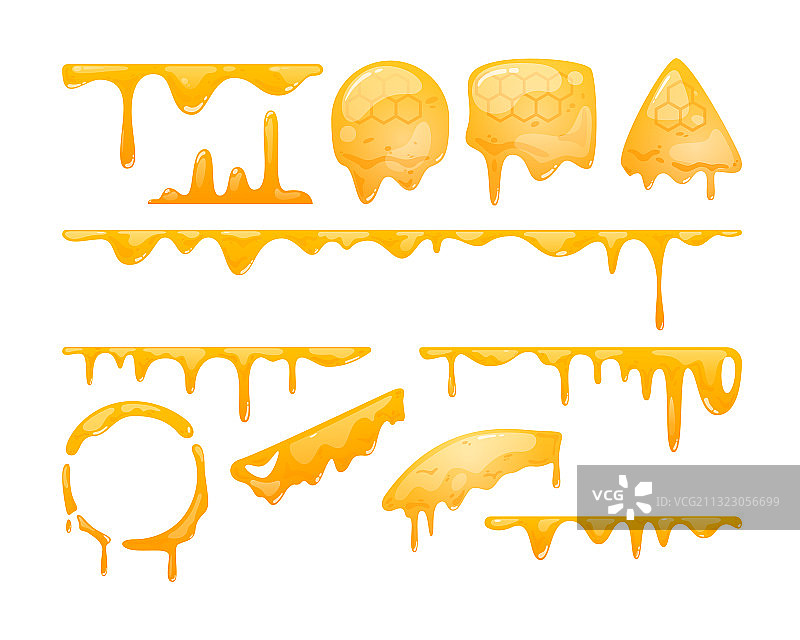 滴落的纯琥珀色蜂蜜图片素材
