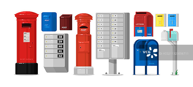 上锁的邮筒白色背景隔离图片素材