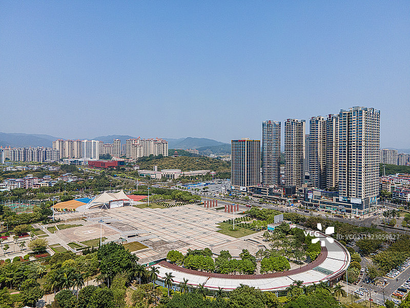 航拍广州增城区增城广场图片素材