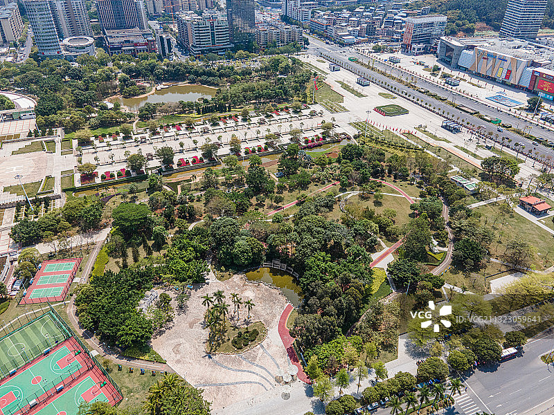 航拍广州增城区增城广场图片素材