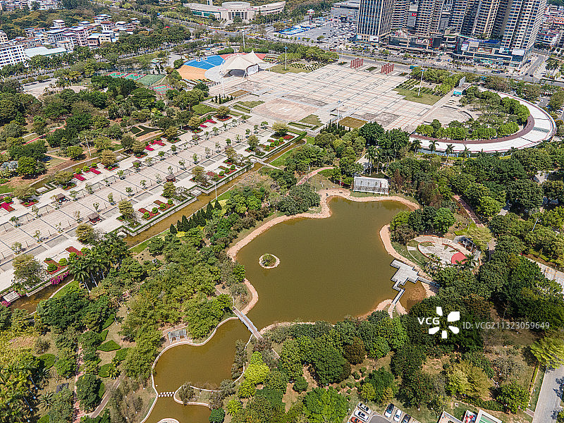 航拍广州增城区增城广场图片素材