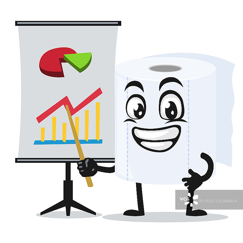 卡通卫生纸卷吉祥物图片素材