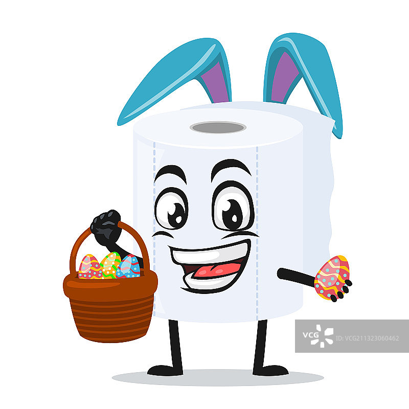 卡通卫生纸卷吉祥物图片素材