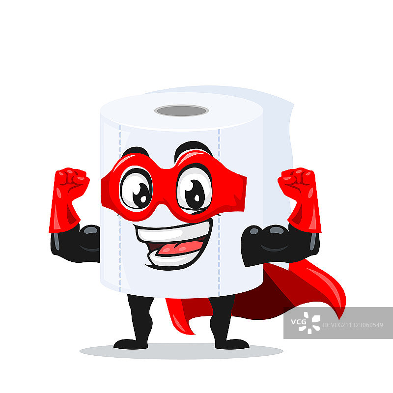 卡通卫生纸卷吉祥物图片素材