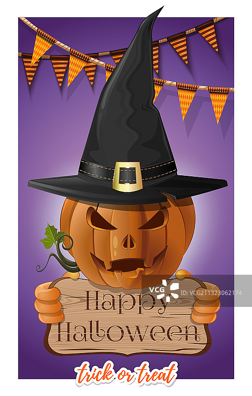 万圣节贺卡概念设计海报图片素材