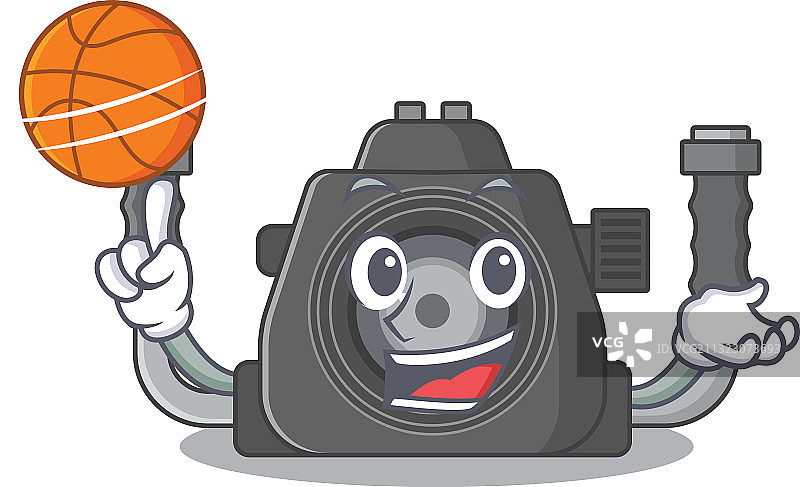 运动风水下相机卡通吉祥物设计图片素材