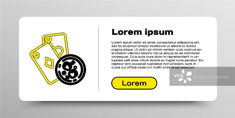 扑克牌和冰镇威士忌酒杯线条图标图片素材