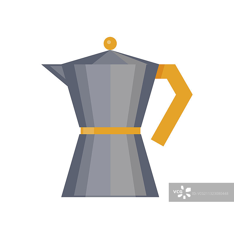 摩卡壶茶和咖啡机图标图片素材