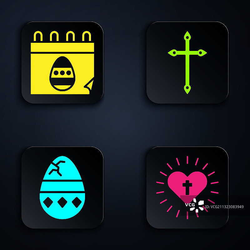 基督教十字架与心形日历图案图片素材