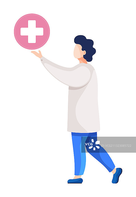 医务人员和带有十字标志的急救标志图片素材