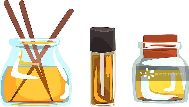 用于SPA的芳香精油玻璃罐图片素材