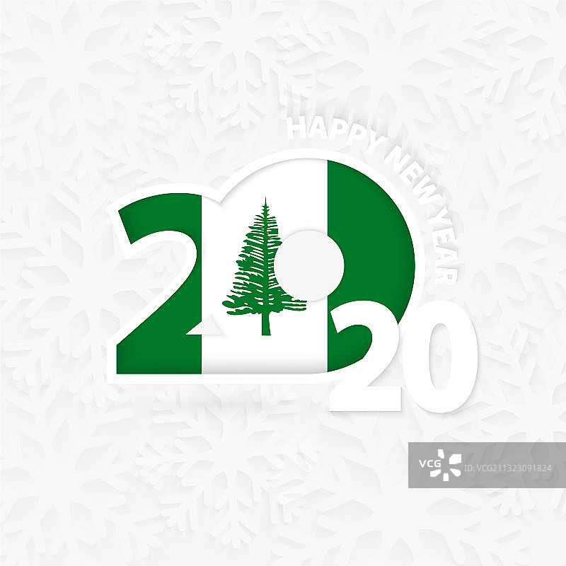 2020新年快乐与诺福克岛旗帜图片素材