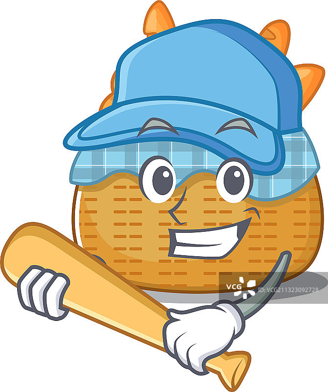 面包篮与棒球吉祥物设计图片素材