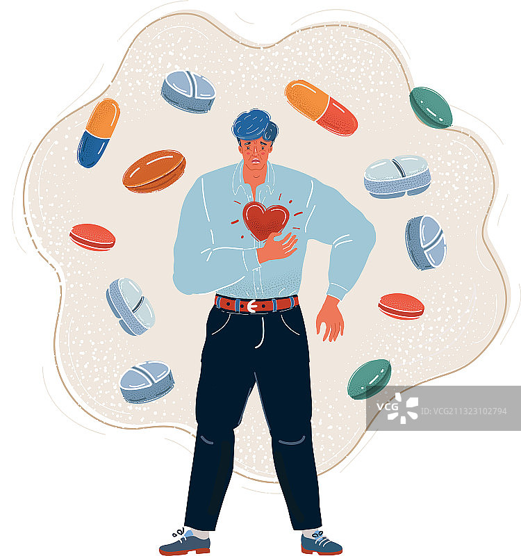 男子突发胸痛图片素材