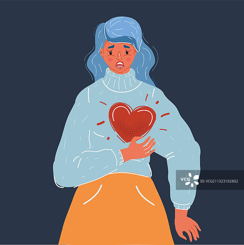 捂住胸口的女人图片素材