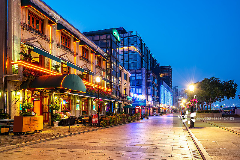 浙江宁波三江口城市夜景图片素材