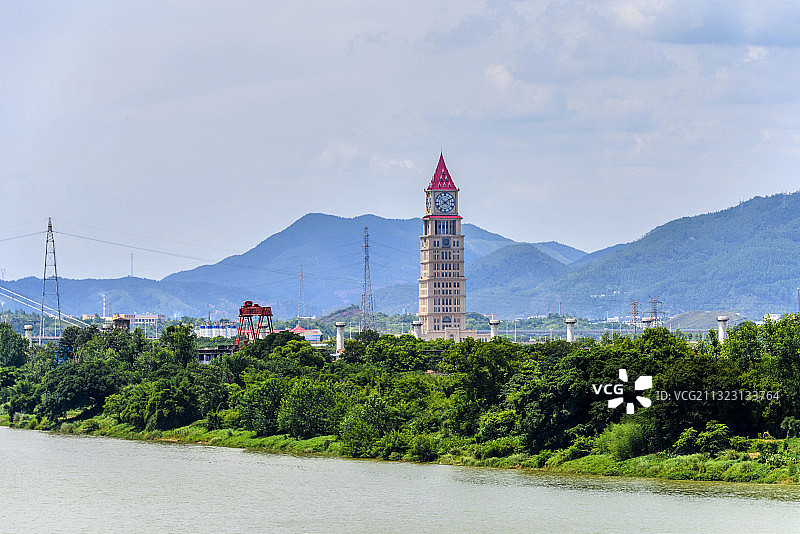 中国江西省赣州市和谐钟塔图片素材