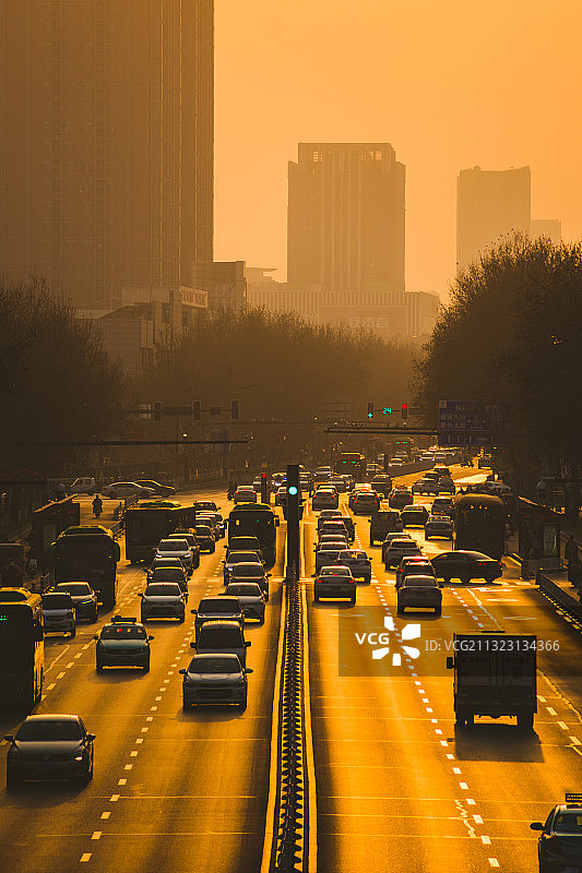 黄昏街头图片素材