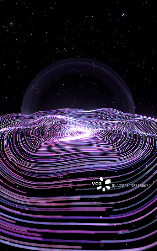 抽象霓虹线条背景 3D渲染图片素材