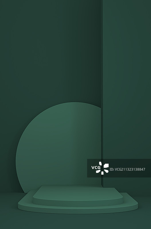 绿色三维产品展台背景图片素材