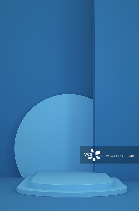 蓝色三维产品展台背景图片素材
