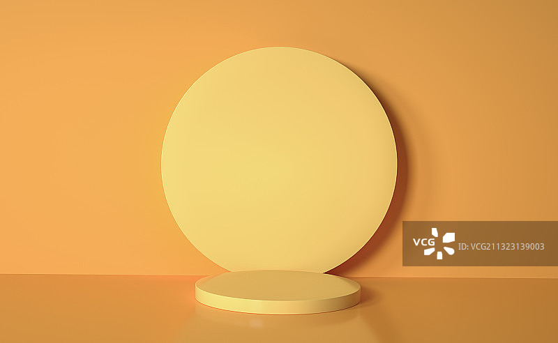 黄色三维产品展台背景图片素材