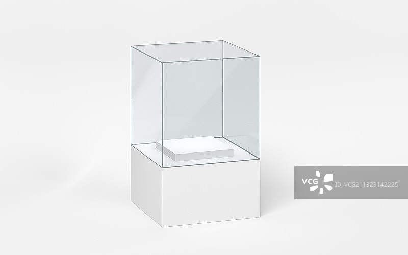 透明玻璃橱窗物品柜 3D渲染图片素材