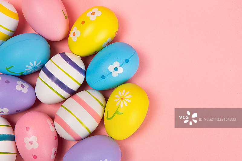 复活节彩蛋粉色背景图片素材