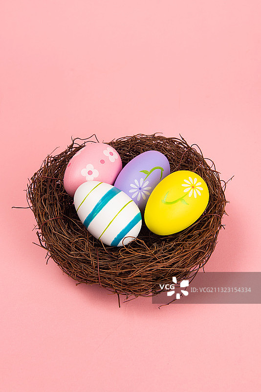 复活节彩蛋粉色背景图片素材