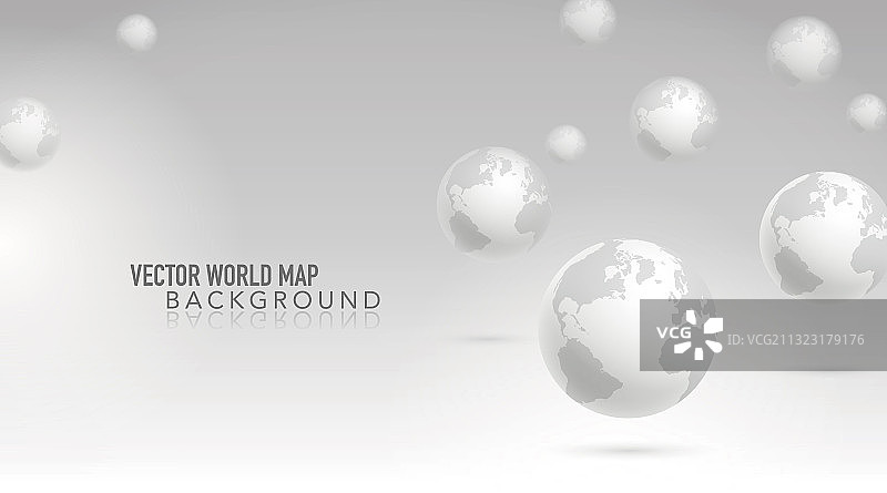 无序悬浮在太空中的白色地球，抽象矢量科技背景图片素材