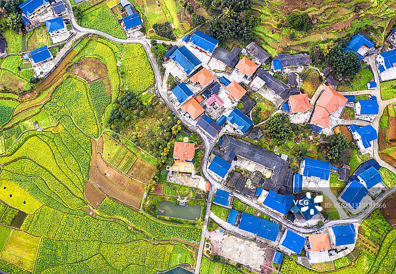 航拍贵州省遵义市播州区花茂村图片素材
