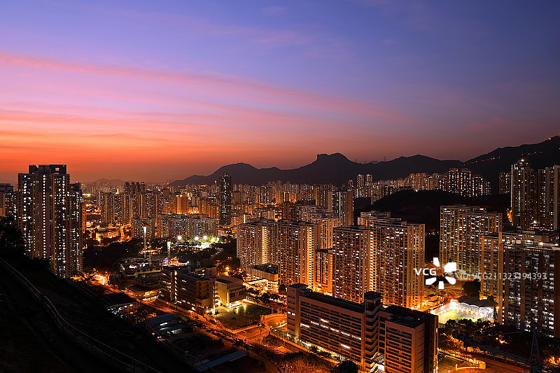 《香港狮子山夜景》图片素材
