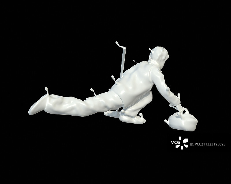 牛奶人物形态冰壶运动图片素材