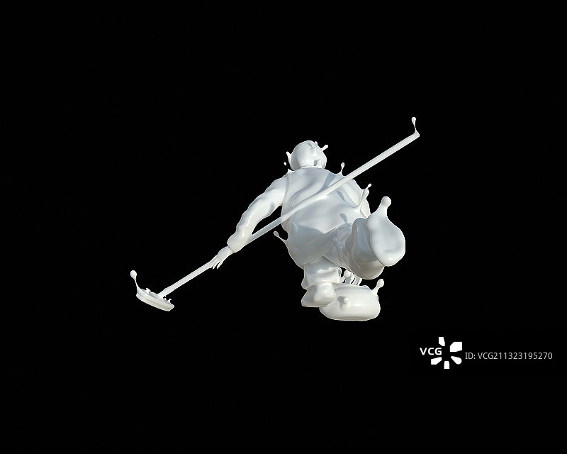 牛奶人物形态冰壶运动图片素材