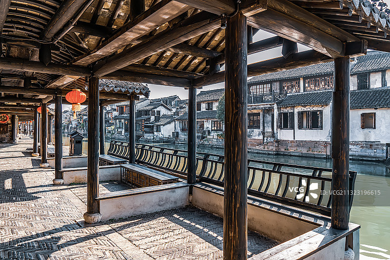 浙江嘉兴西塘古镇风光图片素材