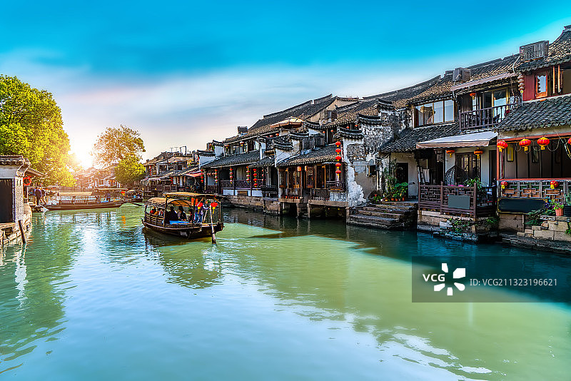 浙江嘉兴西塘古镇风光图片素材