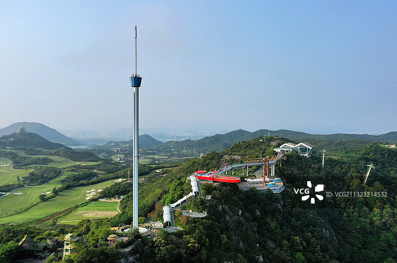 广东省深圳市盐田区大梅沙东部华侨城云海高地航拍图片素材