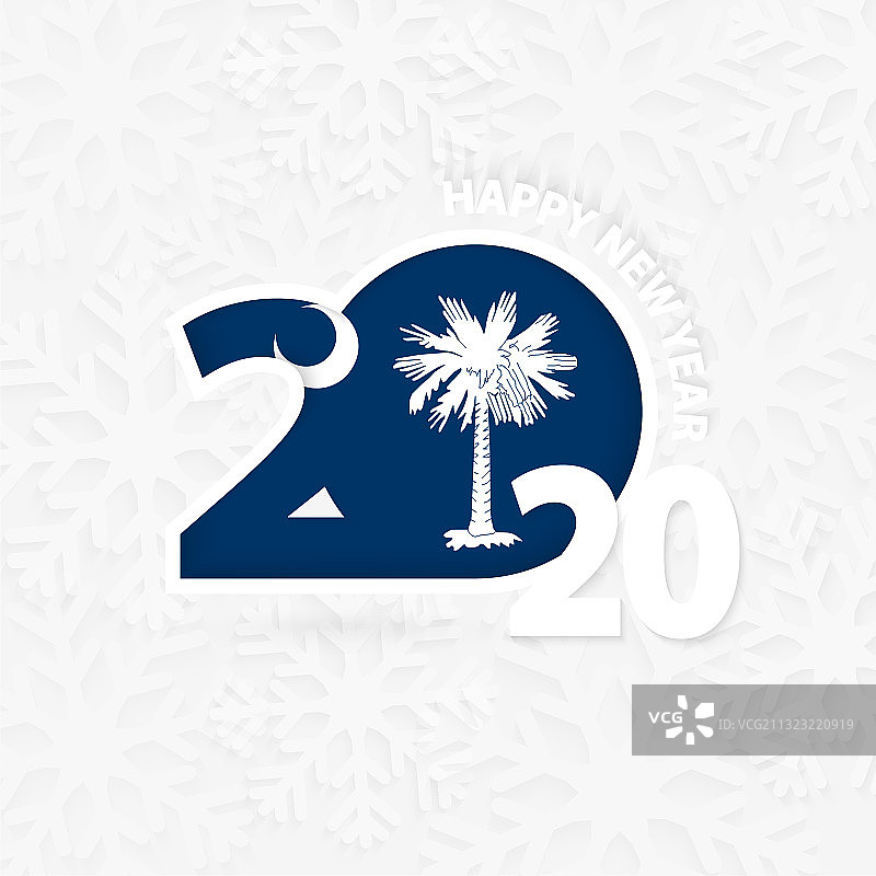 2020新年快乐美国州旗帜设计图片素材