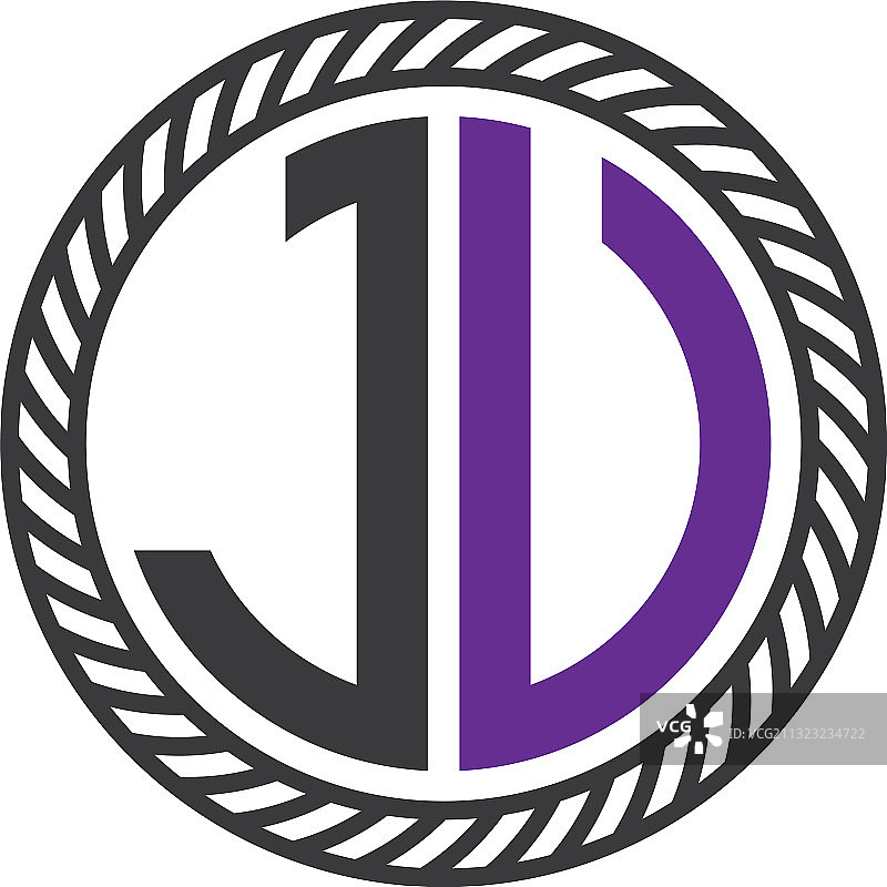 字母JV圆形单字母Logo图片素材