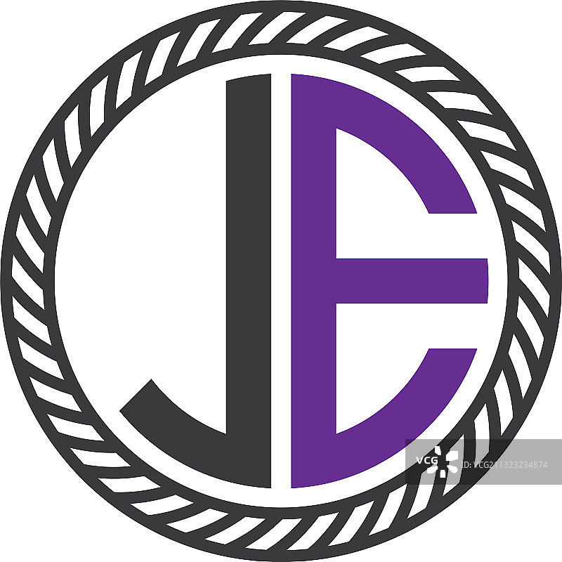 字母LE圆形单字母简约设计图片素材