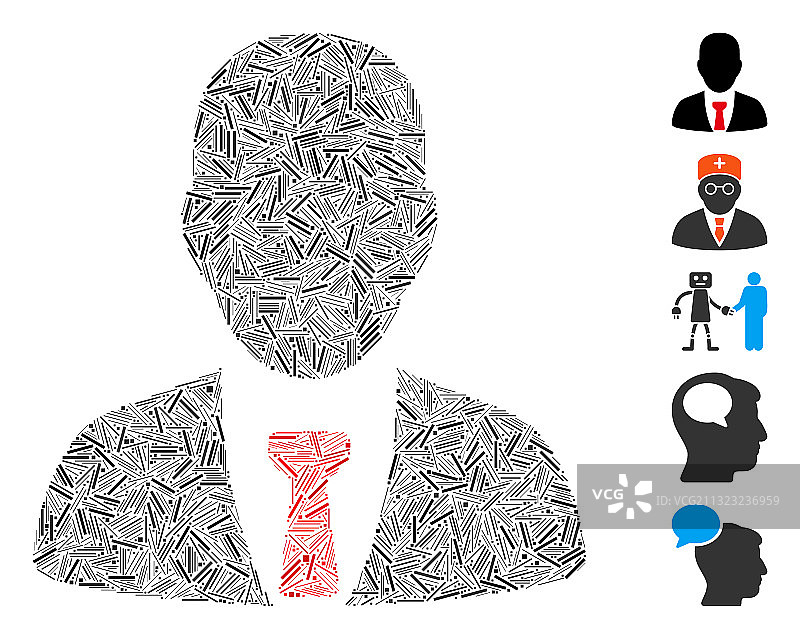 线条马赛克商人图标图片素材