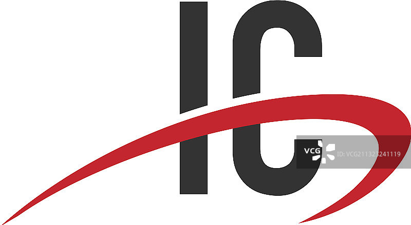 首字母IC连接飞镖单色logo图片素材