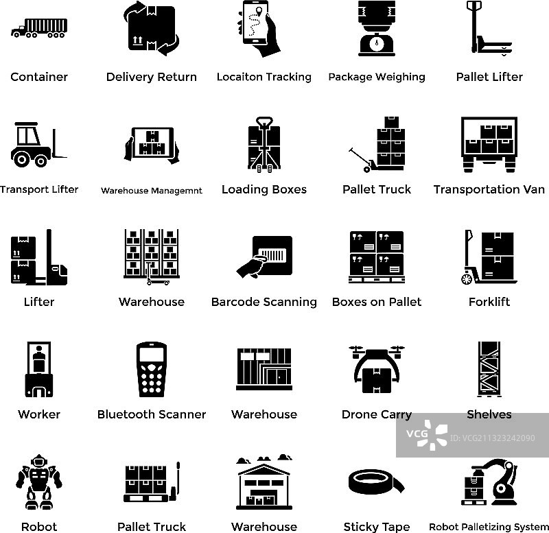 仓库实心集合图片素材