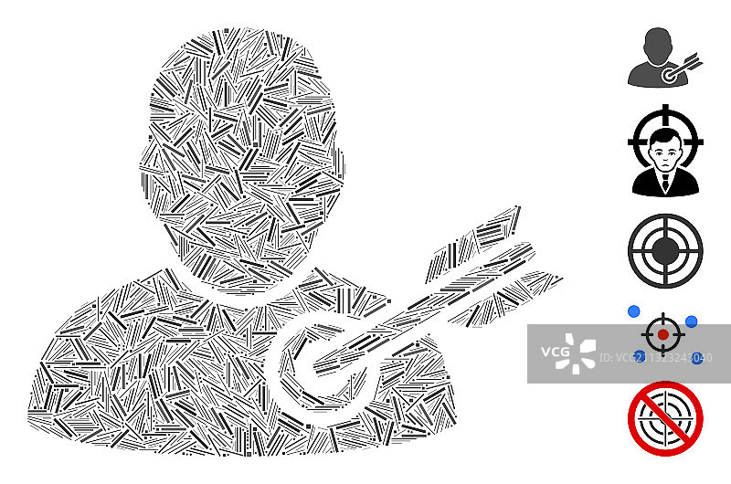 线条拼贴目标用户图标图片素材