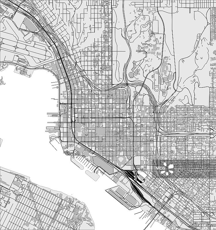 美国加利福尼亚州圣迭戈城市地图图片素材