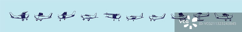 塞斯纳飞机卡通图标设计模板合集图片素材