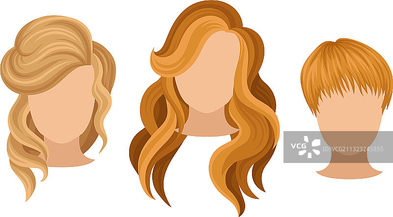 女性的各种发型图片素材