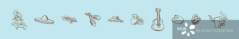 西班牙卡通图标设计模板图片素材