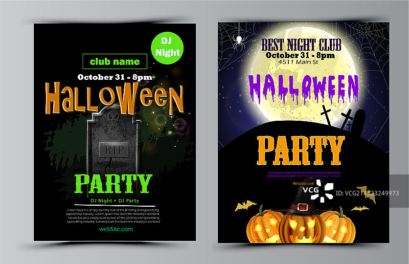 万圣节派对宣传单合集图片素材