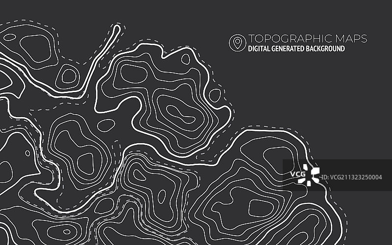 线条风格化的地形等高线图片素材